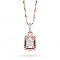 Monemel Kristal Taşlı Rose Gold Gümüş Baget Kolye (Altın Kaplama) Monemel Kristal Taşlı Rose Gold Gümüş Baget Kolye (Altın Kaplama)